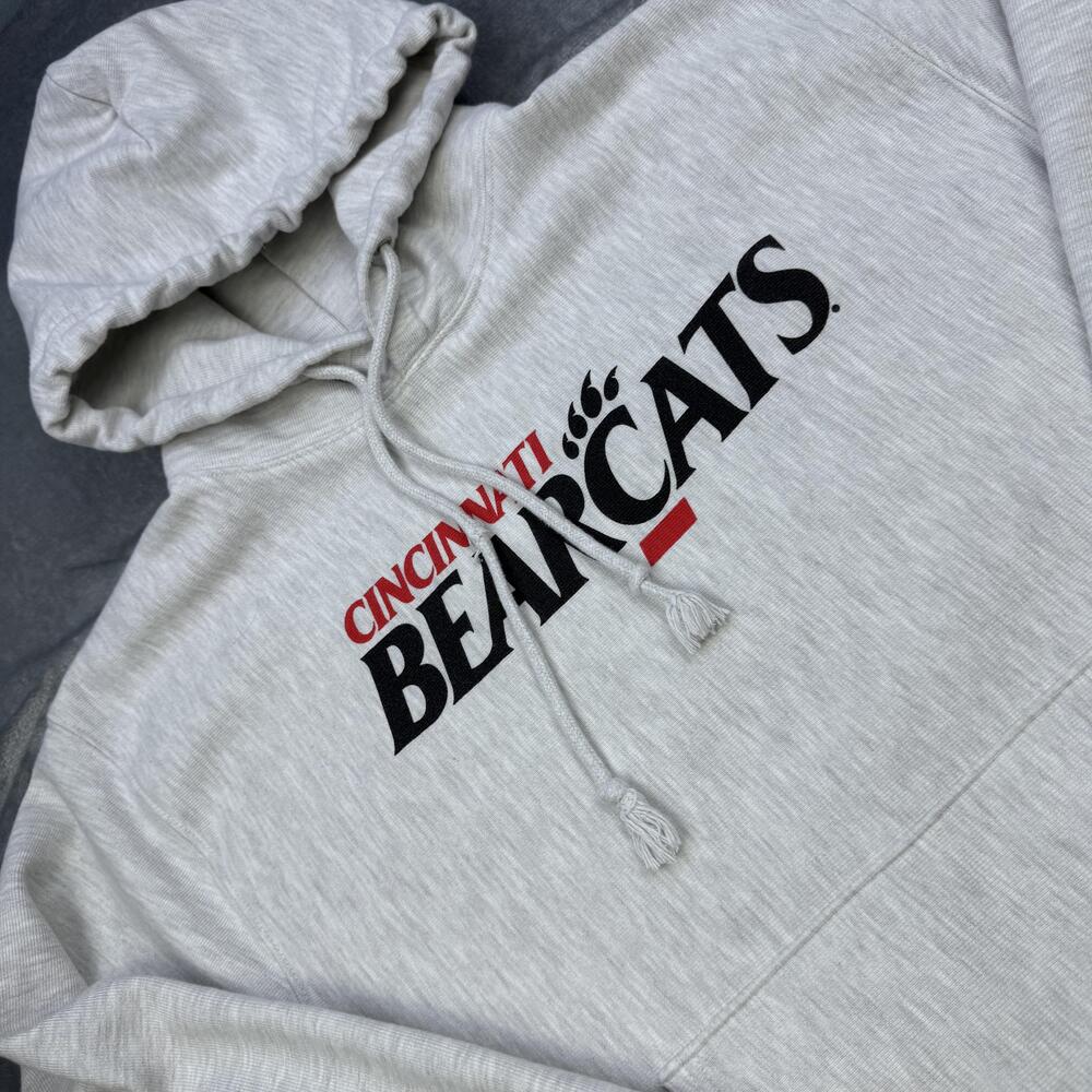 Cincinnati Bearcats Hoodie Mens Large Gray College Football Champion Pullover